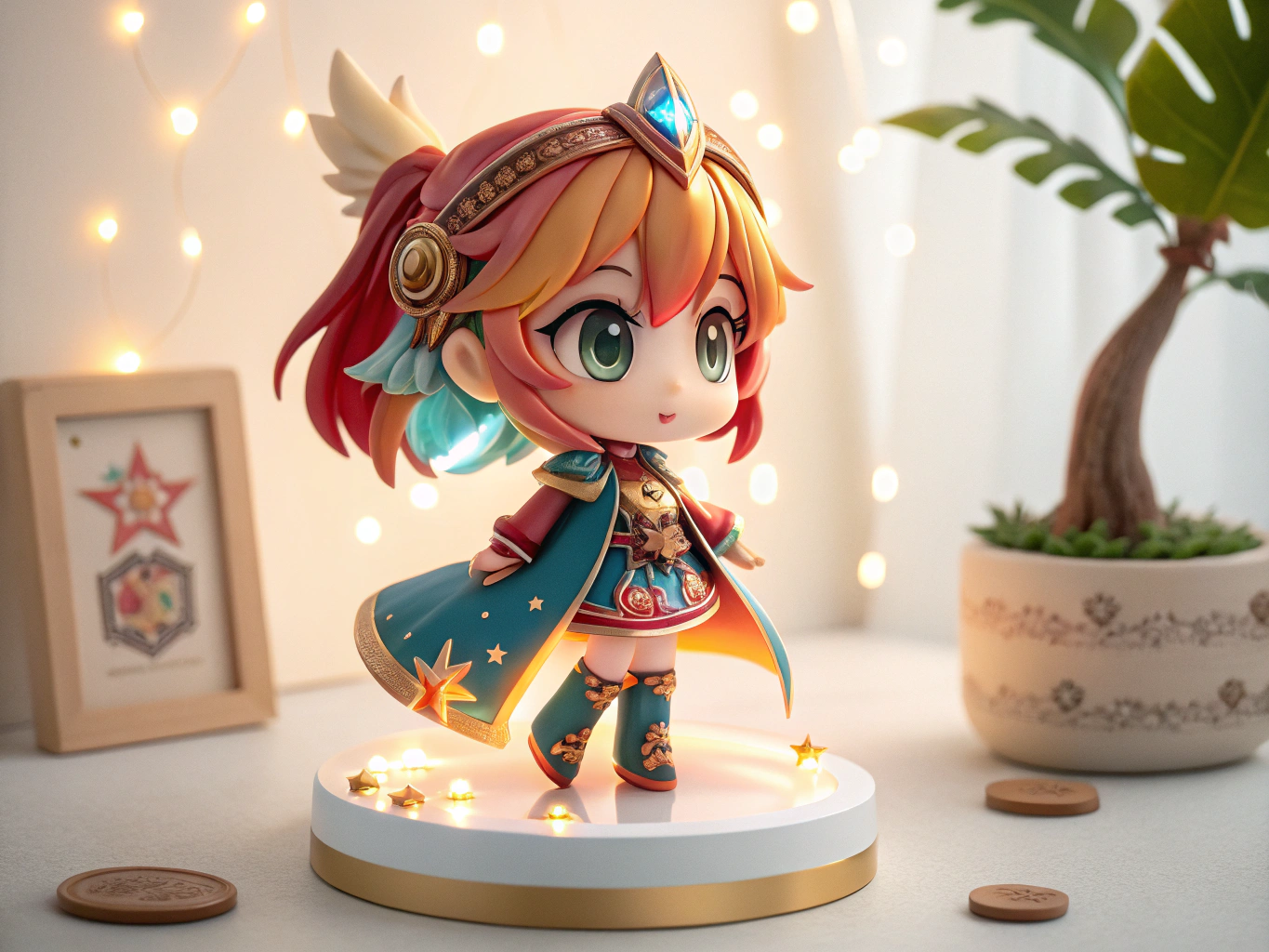 High-precision tampo eye print and soft-touch skin matte coating on anime scale figure prototype
