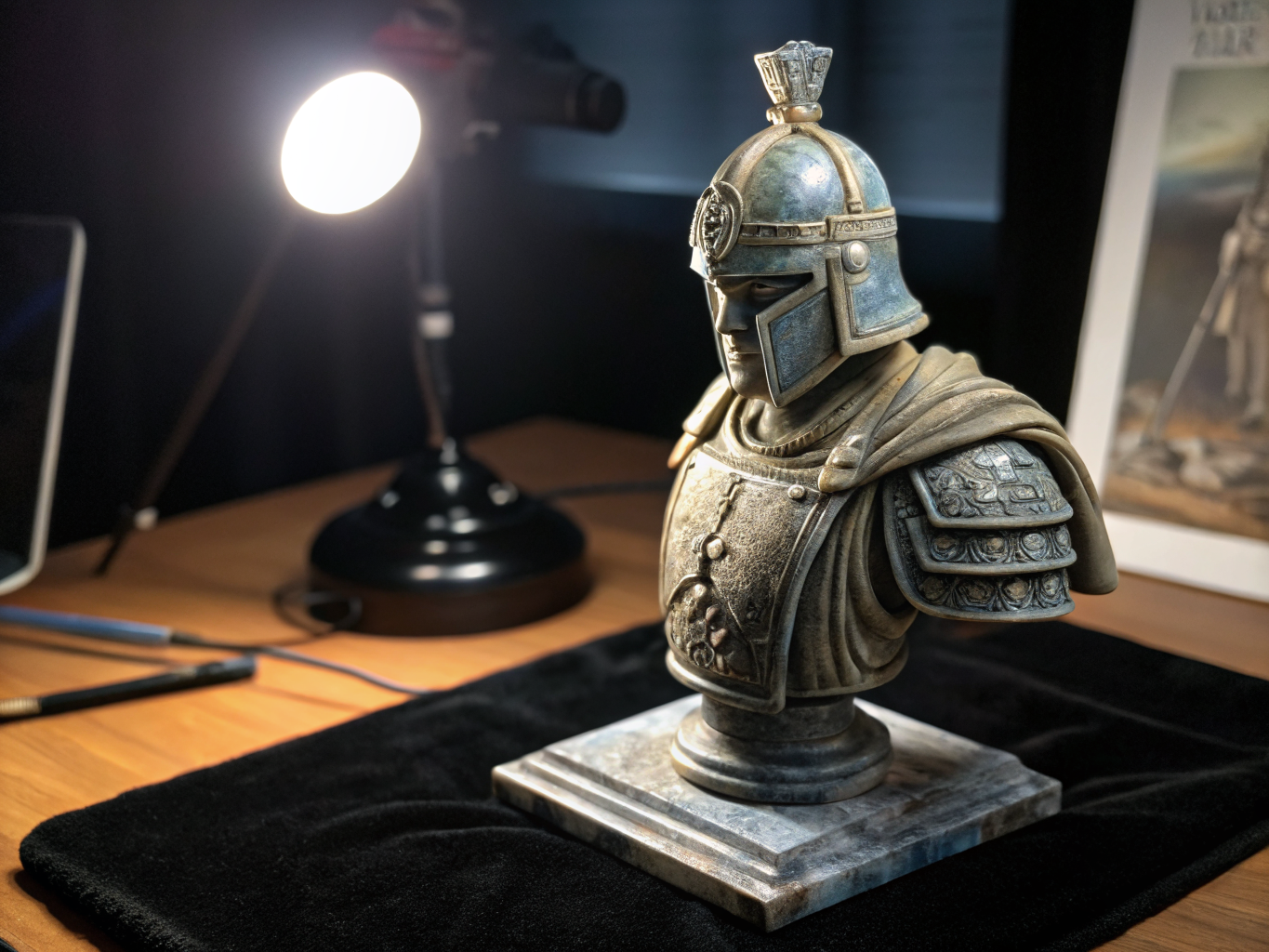 Close-up craftsmanship showing fine airbrushed color gradients and matte clear coat on a custom blind box figure